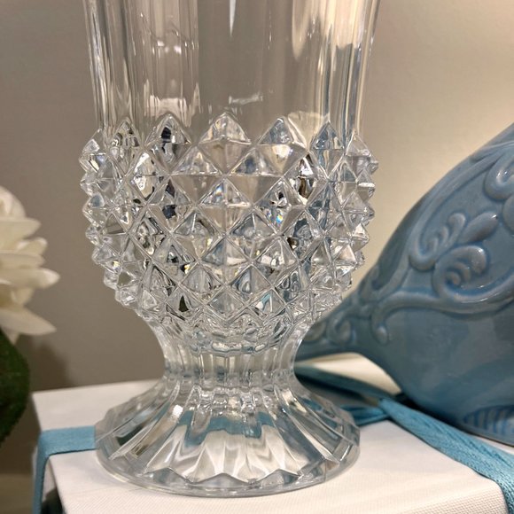 Cottagecore Vintage Cristal D'Arques Durand Longchamp Crystal Footed Flower Vase - Picture 5 of 8